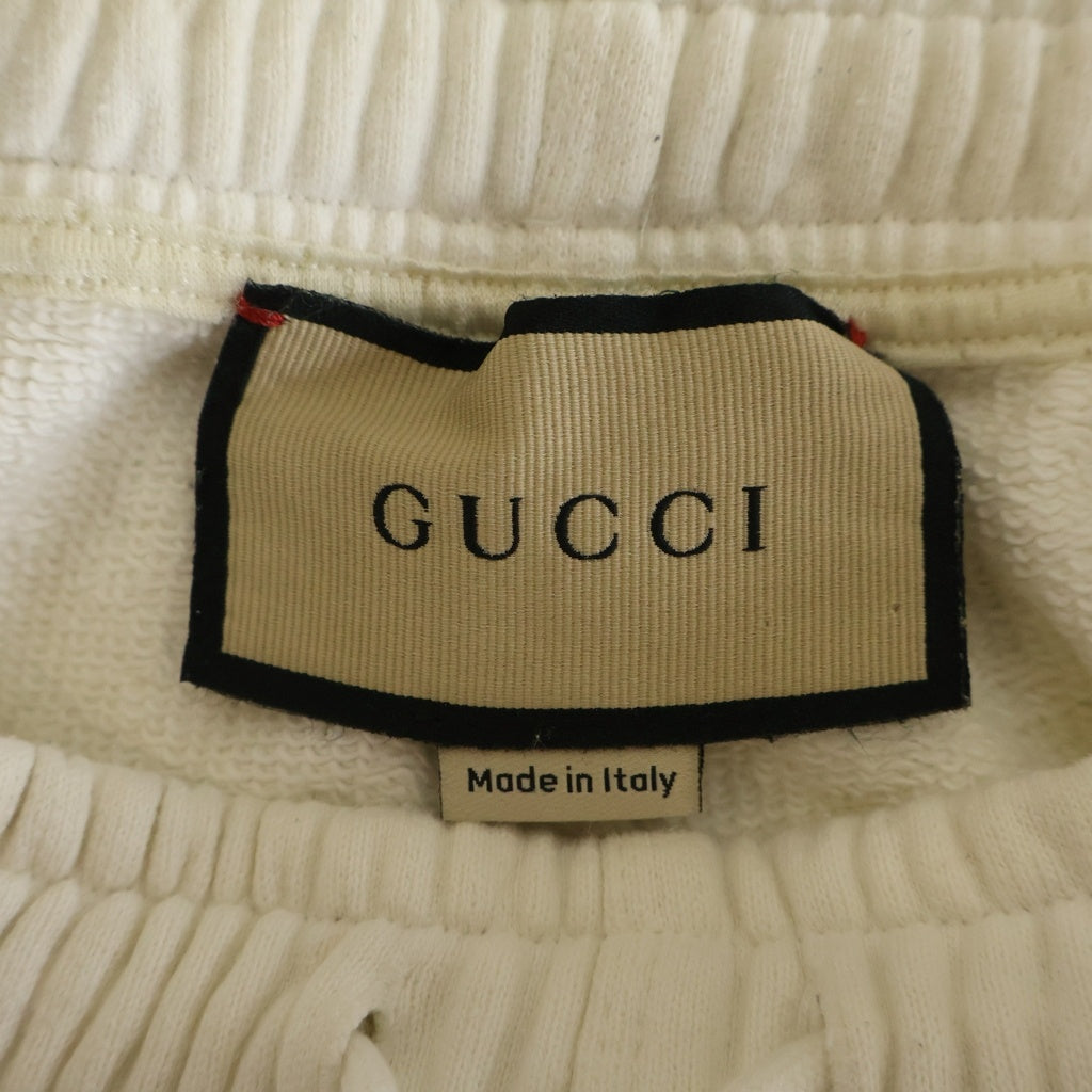 GUCCI(グッチ) シェリーライン ロゴパッチジョガースウェットパンツ ホワイト 625404 XJCOE