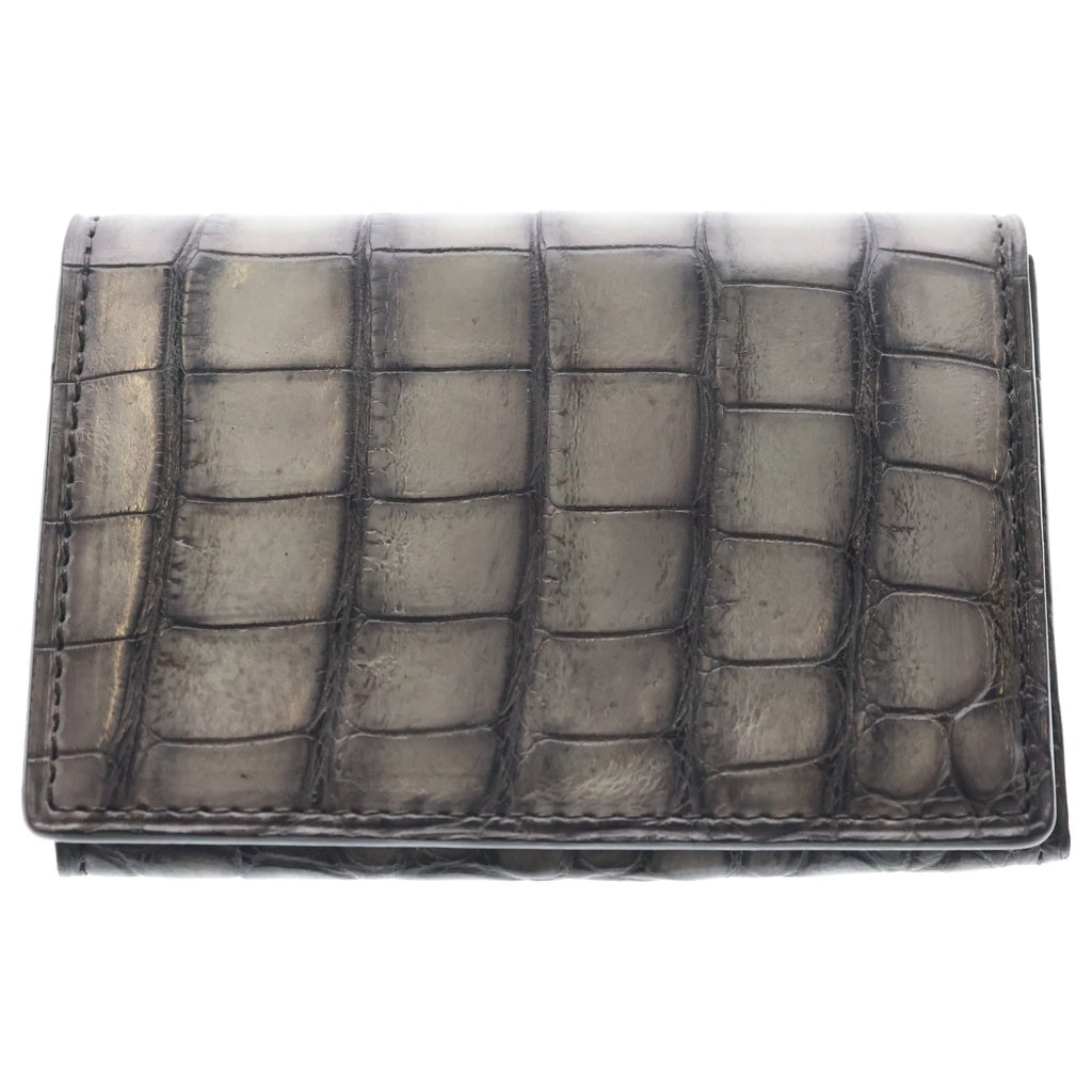 Berluti(ベルルッティ) IMBUIA ALLIGATOR CARD CASE インブイア アリゲーター レザー カードケース パスケース グレー