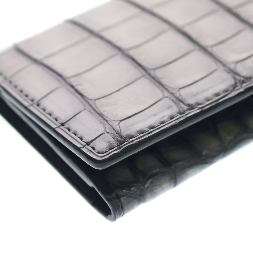 Berluti(ベルルッティ) IMBUIA ALLIGATOR CARD CASE インブイア アリゲーター レザー カードケース パスケース グレー