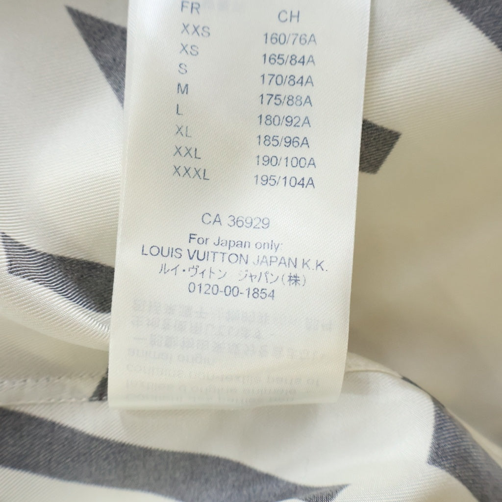LOUIS VUITTON(ルイヴィトン) 19SS ロゴ 総柄 シルク レギュラーフィット 長袖シャツ ホワイト RM191M JHR HGS08W