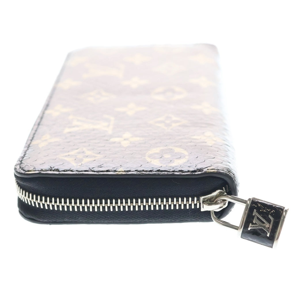 LOUIS VUITTON(ルイヴィトン) ジッピー ロングウォレット モノグラム エキゾチックレザー パイソン 長財布 シルバー金具 ブラック MI4169 N96955