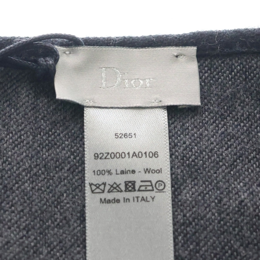 DIOR(ディオール) オブリーク 総柄 ウール フリンジ 大判 ブランケット