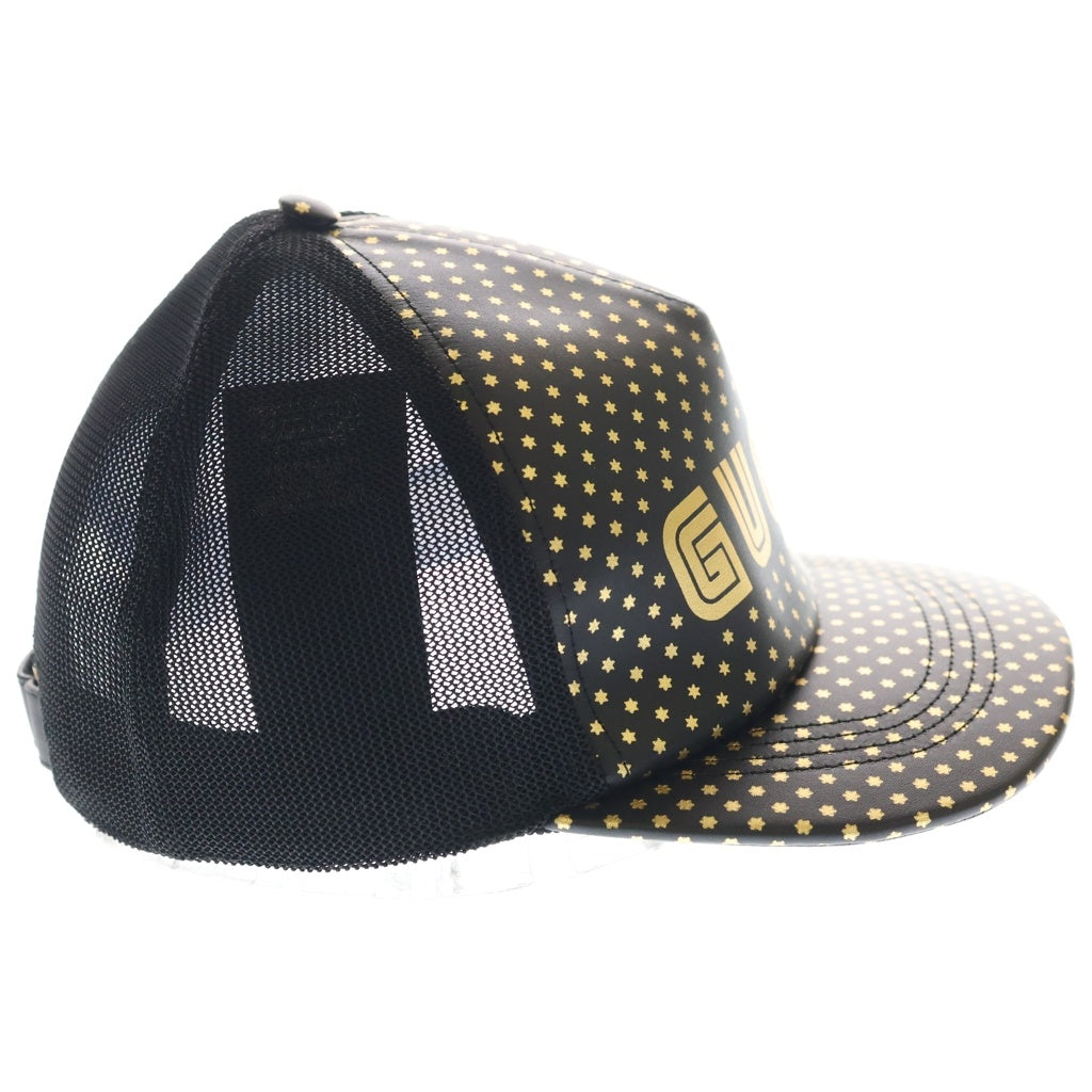 GUCCI(グッチ) ×SEGA GUCCY MESH BASEBALL CAP セガ ロゴプリント メッシュ ベースボールキャップ 帽子 ブラック/ゴールド 426887 4HD68