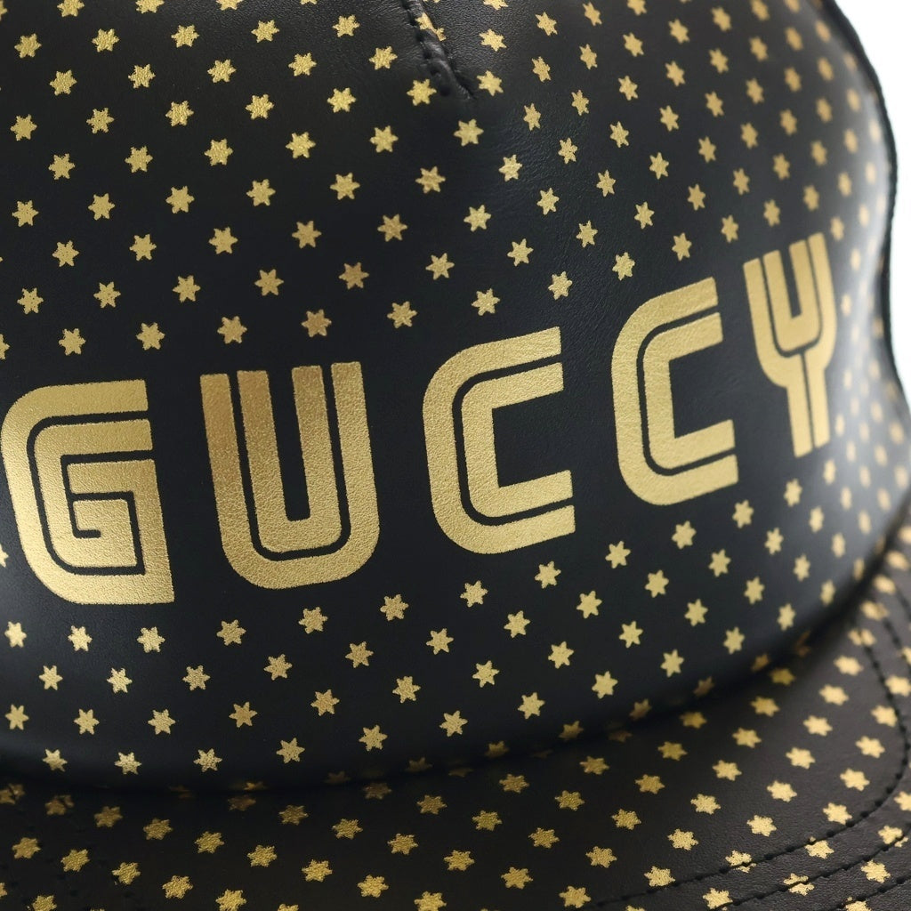 GUCCI(グッチ) ×SEGA GUCCY MESH BASEBALL CAP セガ ロゴプリント メッシュ ベースボールキャップ 帽子 ブラック/ゴールド 426887 4HD68