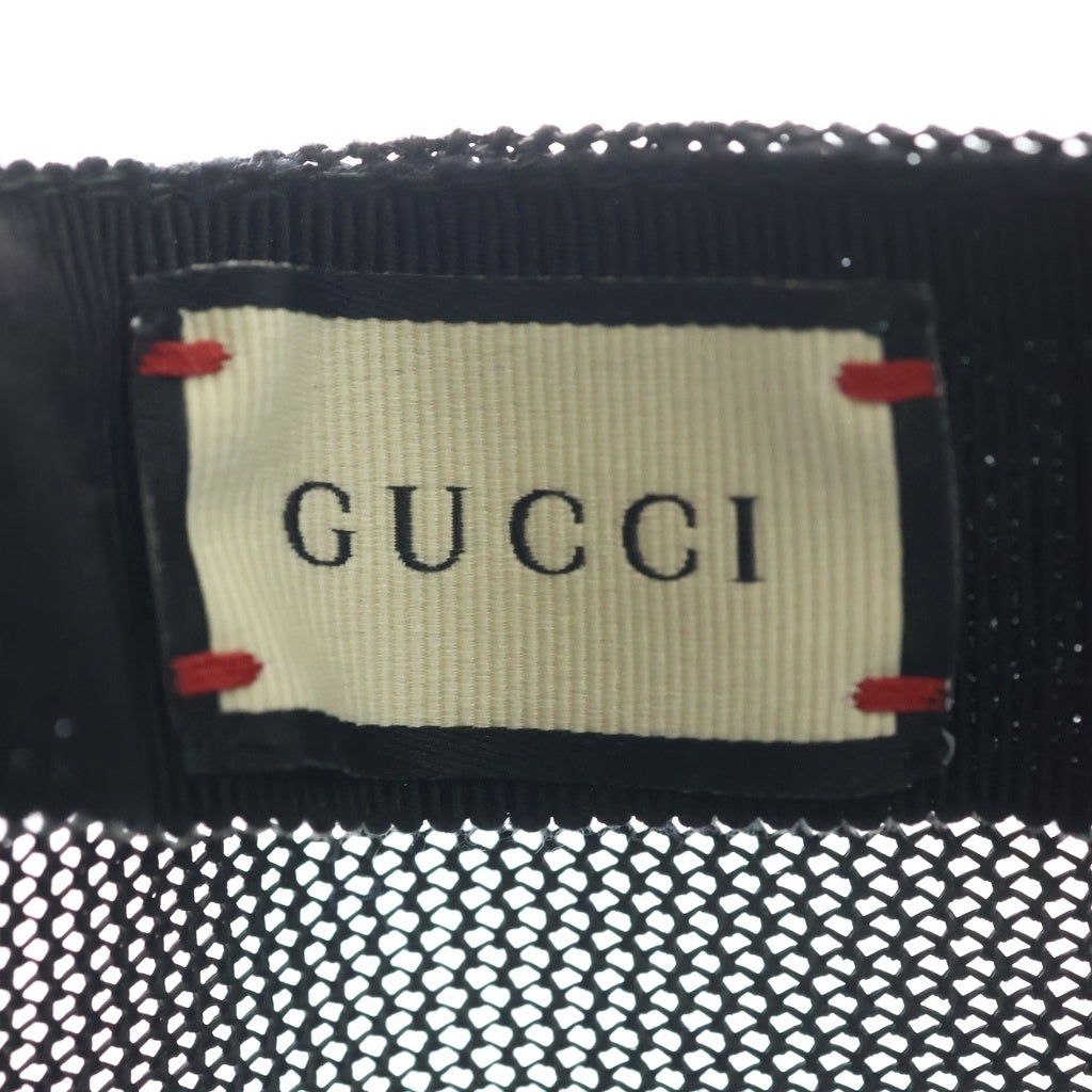GUCCI(グッチ) ×SEGA GUCCY MESH BASEBALL CAP セガ ロゴプリント メッシュ ベースボールキャップ 帽子 ブラック/ゴールド 426887 4HD68