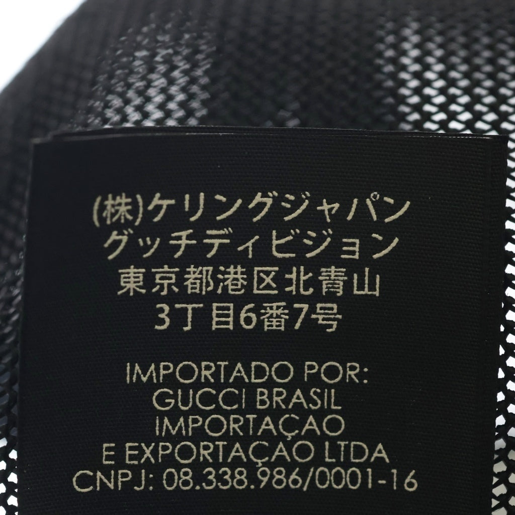GUCCI(グッチ) ×SEGA GUCCY MESH BASEBALL CAP セガ ロゴプリント メッシュ ベースボールキャップ 帽子 ブラック/ゴールド 426887 4HD68