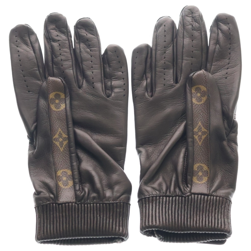 LOUIS VUITTON(ルイヴィトン) 17AW ×Supreme Monogram Leather Gloves シュプリーム モノグラム レザー グローブ 手袋 ブラウン MP1893