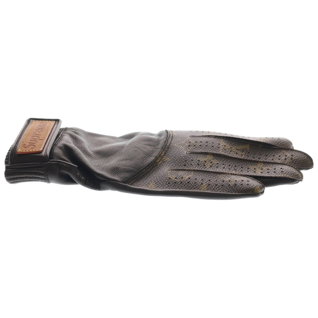 LOUIS VUITTON(ルイヴィトン) 17AW ×Supreme Monogram Leather Gloves シュプリーム モノグラム レザー グローブ 手袋 ブラウン MP1893