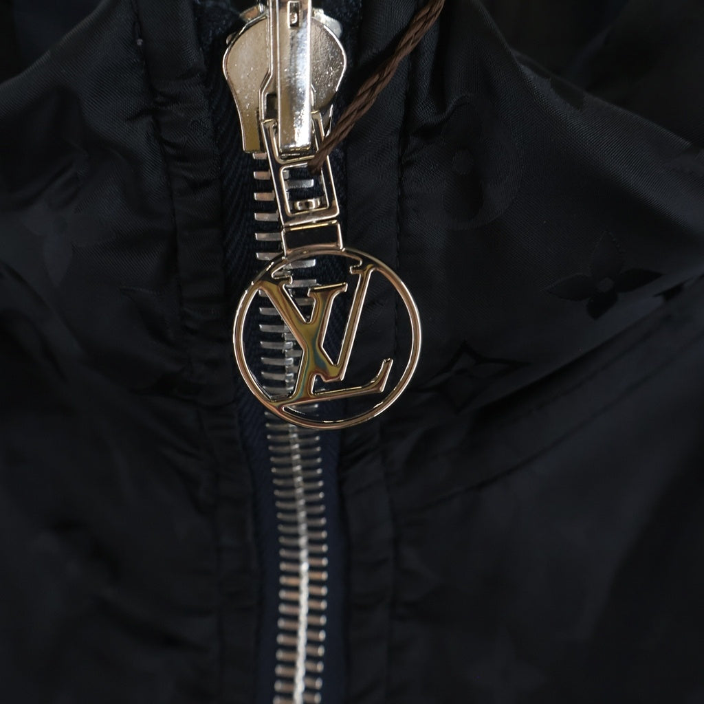 LOUIS VUITTON(ルイヴィトン) シャドウ モノグラム 総柄 ナイロン ジップアップ リバーシブル ウィンドブレーカー ジャケット ブルゾン ブラック HFB46WPIS