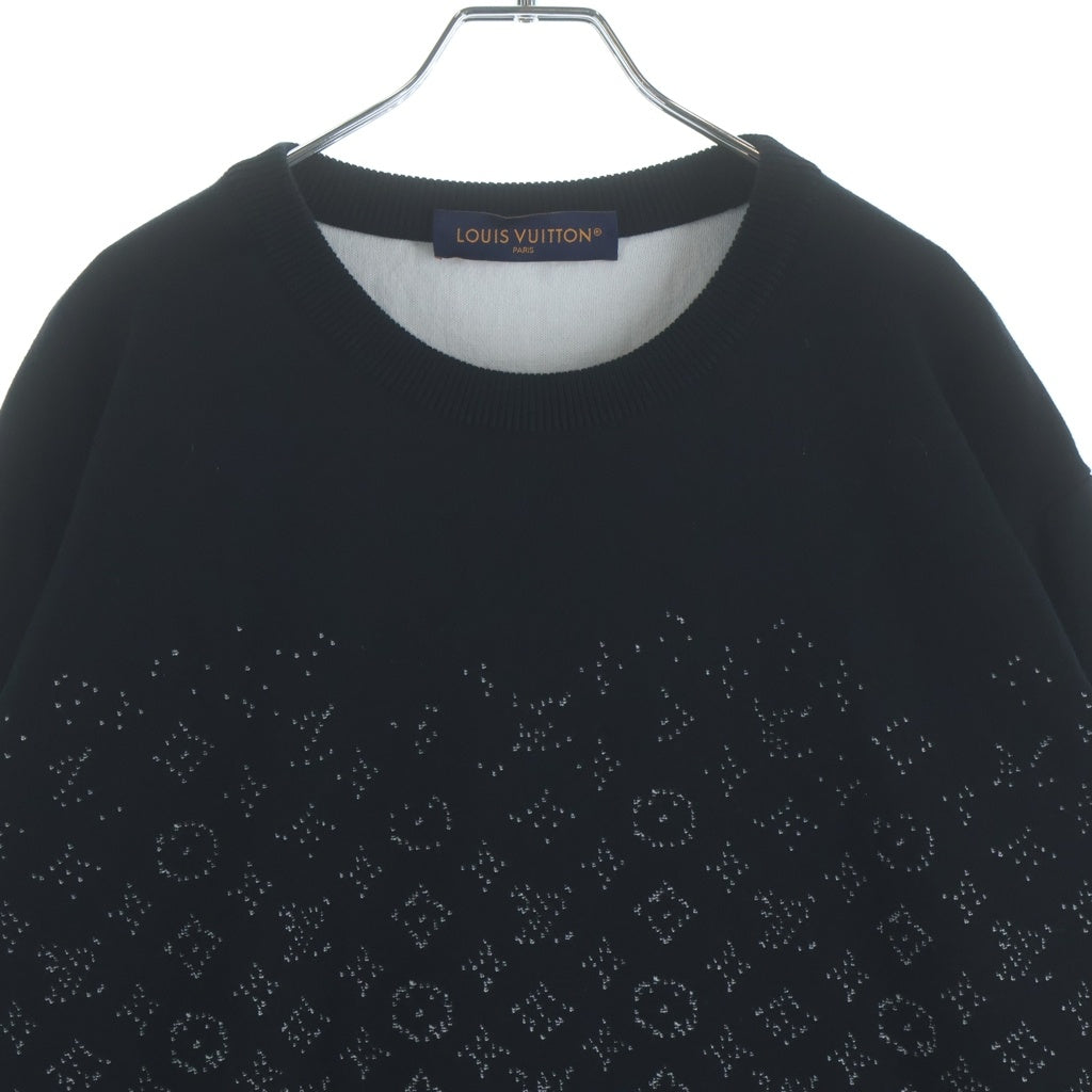 LOUIS VUITTON(ルイヴィトン) 23SS LVSE モノグラム グラディエント クルーネック コットン ニットセーター ブラック RM231Q USO HKN44W