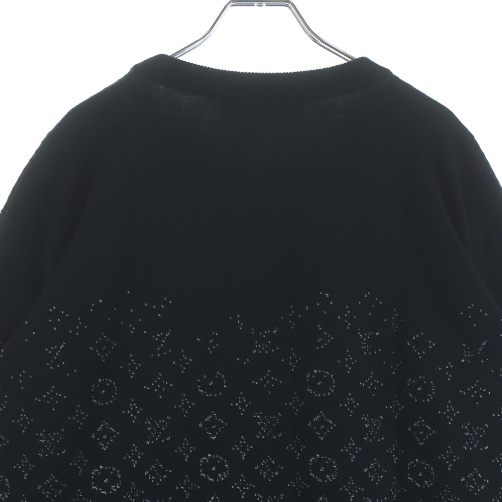LOUIS VUITTON(ルイヴィトン) 23SS LVSE モノグラム グラディエント クルーネック コットン ニットセーター ブラック RM231Q USO HKN44W