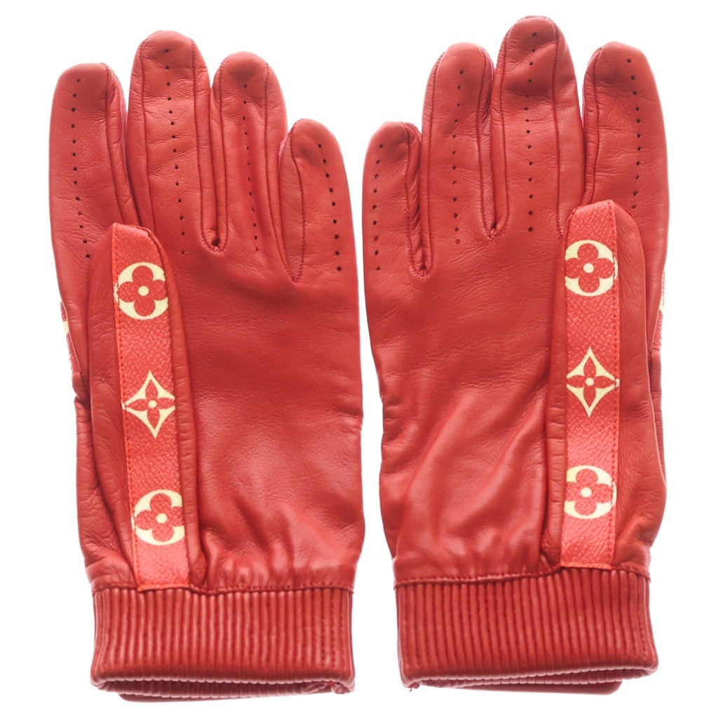 LOUIS VUITTON(ルイヴィトン) 17AW ×Supreme Monogram Leather Gloves シュプリーム モノグラム レザー グローブ 手袋 レッド MP1892