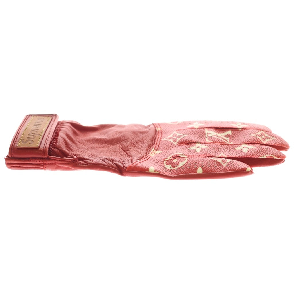 LOUIS VUITTON(ルイヴィトン) 17AW ×Supreme Monogram Leather Gloves シュプリーム モノグラム レザー グローブ 手袋 レッド MP1892