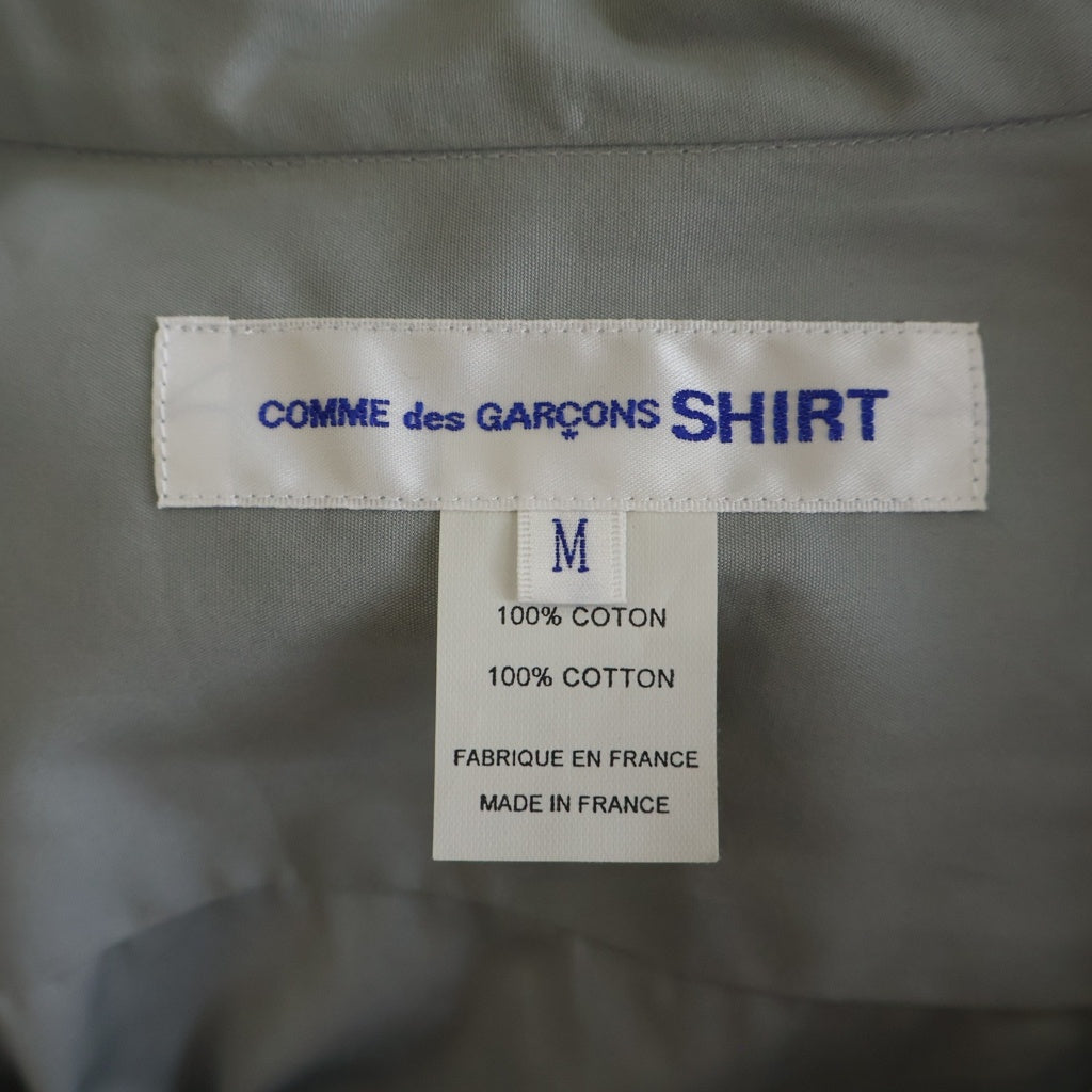COMME des GARCONS SHIRT(コムデギャルソンシャツ) ストライプ パッチワーク 再構築 コットン 長袖シャツ ホワイト/グレー/ブルー S28056