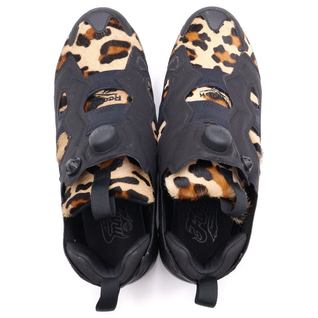Reebok(リーボック) INSTAPUMP FURY ANIMAL PACK/SAFARI FY4724 インスタポンプフューリー アニマルパック/サファリ ハラコ ローカットスニーカー ブラック/ブラウン US10/28cm