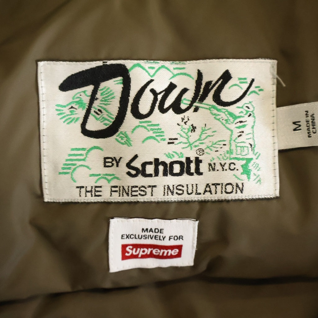 SUPREME(シュプリーム) 22AW ×Schott Canvas Down Trucker Jacket ショット キャンバス ダウン トラッカージャケット ブラック