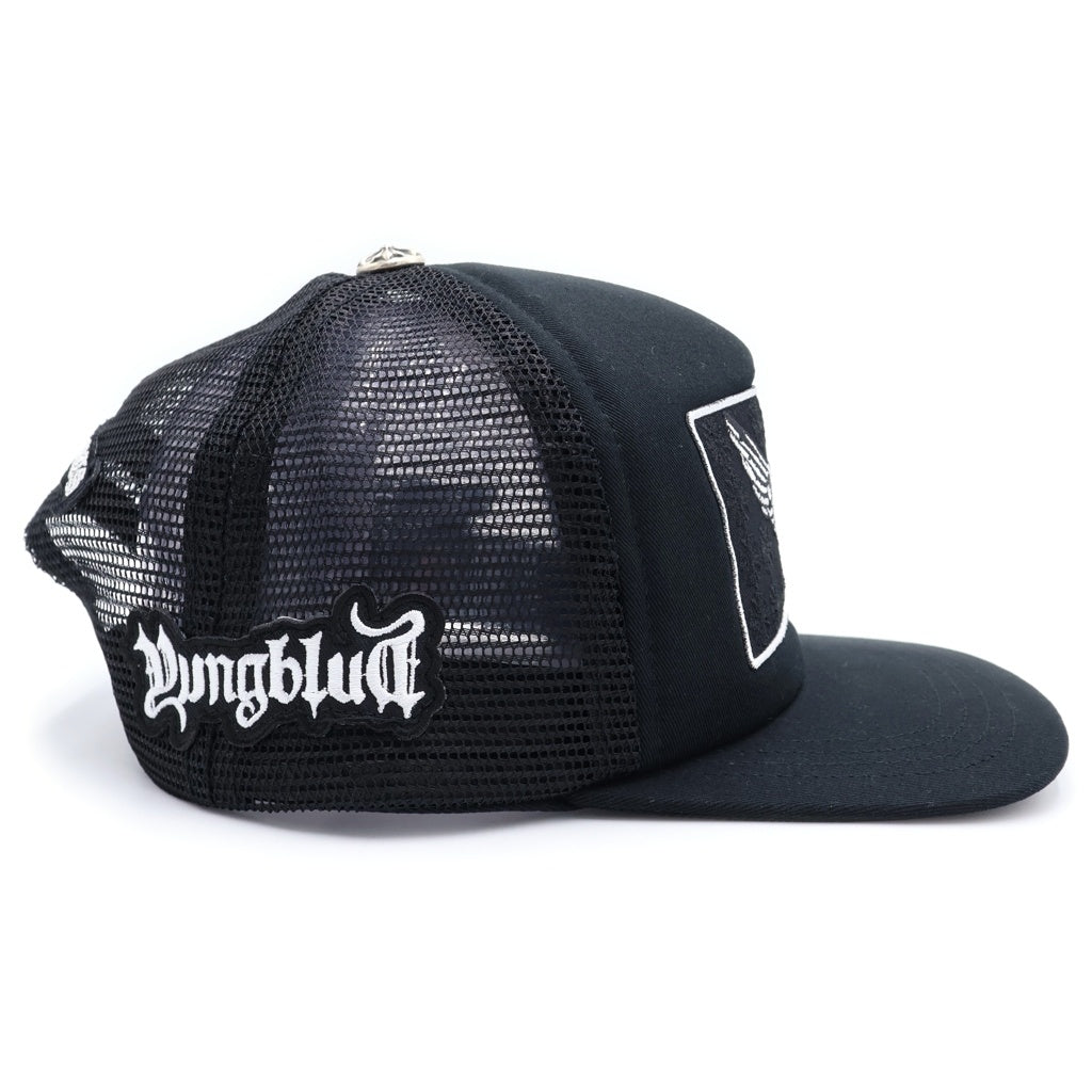 CHROME HEARTS クロムハーツ FOTI Aerosmith Yungblub フォティ トラッカーメッシュキャップ 帽子 ブラック CHROME HEARTS(クロムハーツ) FOTI Aerosmith Yungblub フォティ