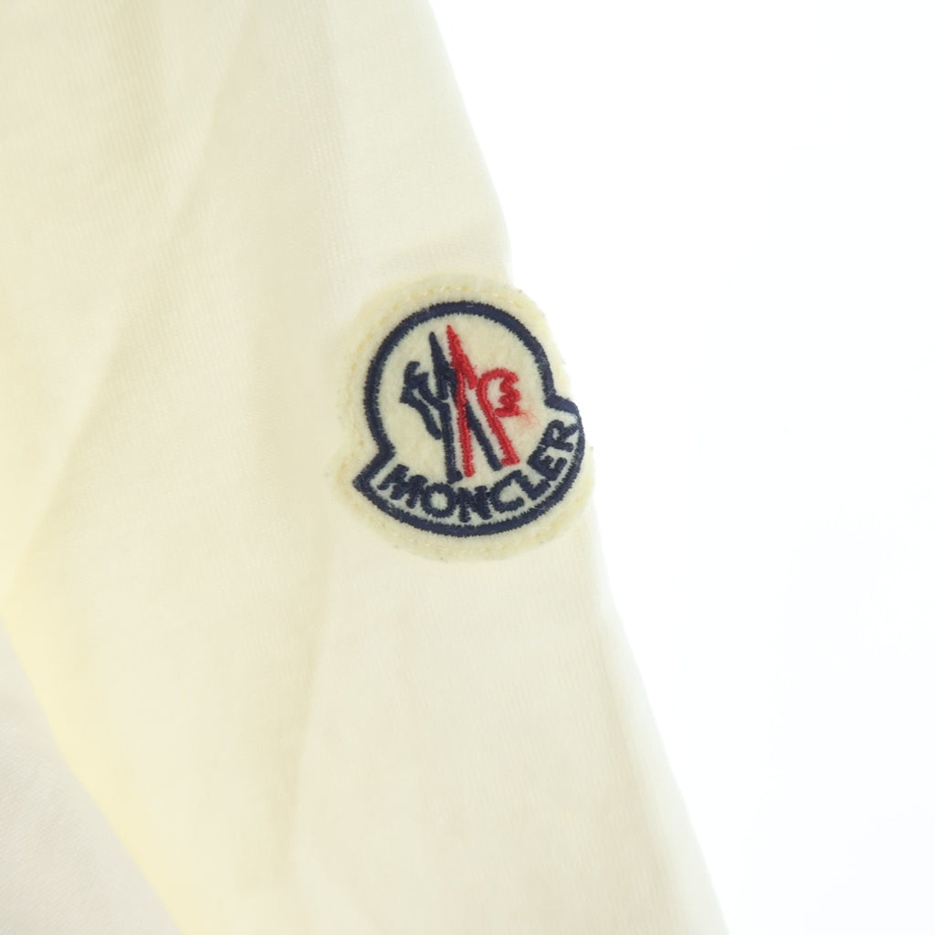 MONCLER(モンクレール) 25AW ロゴ刺繍 ストライプリブネック コットン 半袖Tシャツ カットソー ホワイト K20918C00022