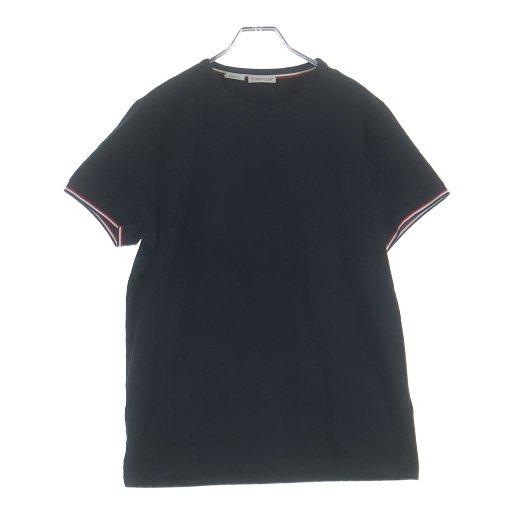MONCLER(モンクレール) 22SS MAGLIA T-SHIRT ロゴワッペン コットン クルーネック 半袖Tシャツ カットソー ブラック H10918C71600