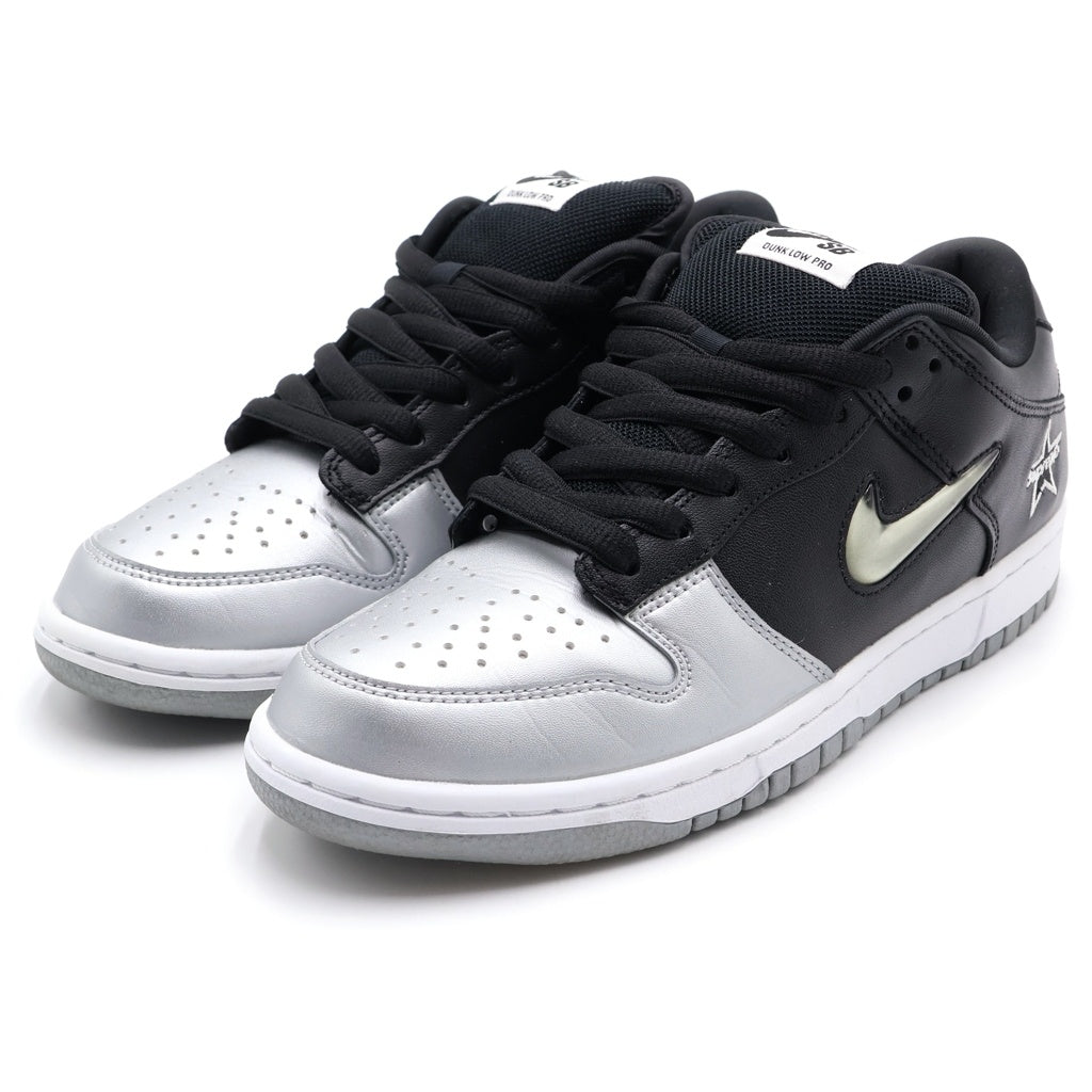NIKE SB(ナイキエスビー) ×Supreme DUNK CK3480-001 シュプリーム ダンク カットスニーカー メタリックシルバー/ブラック レディース US7/25cm