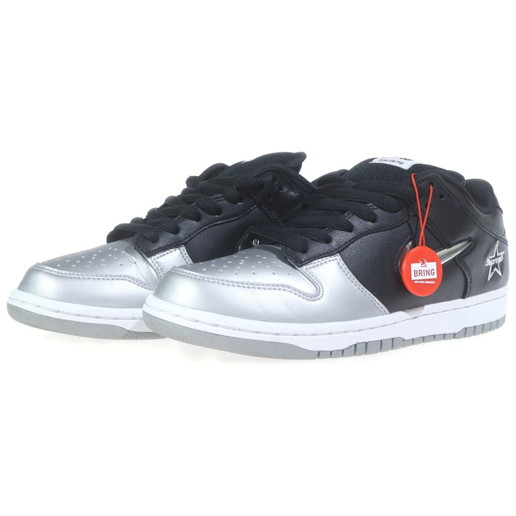 NIKE SB(ナイキエスビー) ×Supreme DUNK CK3480-001 シュプリーム ダンク カットスニーカー メタリックシルバー/ブラック レディース US7/25cm