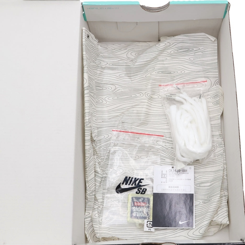 NIKE SB(ナイキエスビー) ×Supreme DUNK CK3480-001 シュプリーム ダンク カットスニーカー メタリックシルバー/ブラック レディース US7/25cm