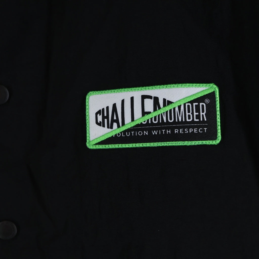 CHALLENGER(チャレンジャー) ×MAGIC NUMBER(マジックナンバー) ワッペン付き 総柄ライナー コーチジャケット ブラック