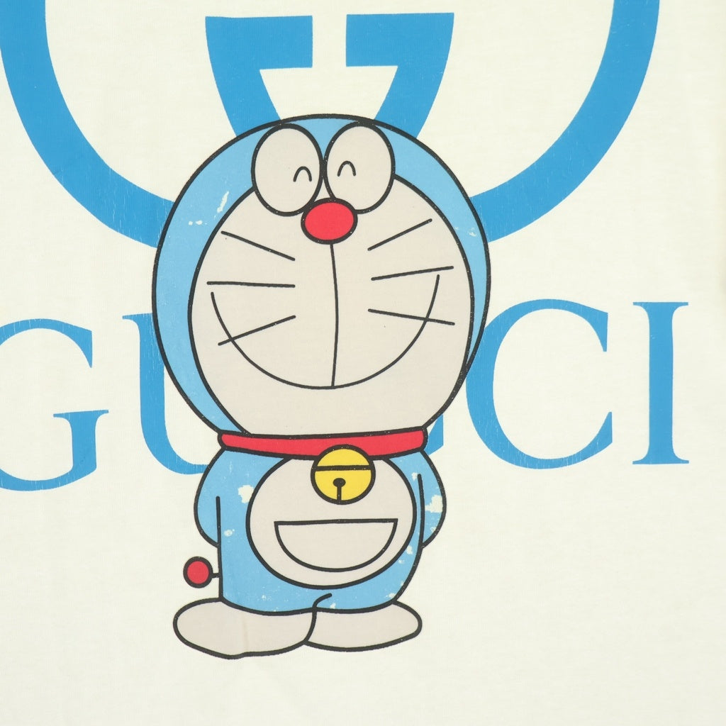 GUCCI(グッチ) ×ドラえもん キャラクタープリントクルーネック 半袖Tシャツカットソー ホワイト 616036 XJDEZ
