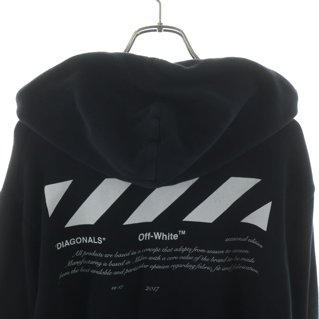 OFF-WHITE(オフホワイト) 18AW ロゴプリント スウェットプルオーバーパーカーブラック OMBB029F18A54002