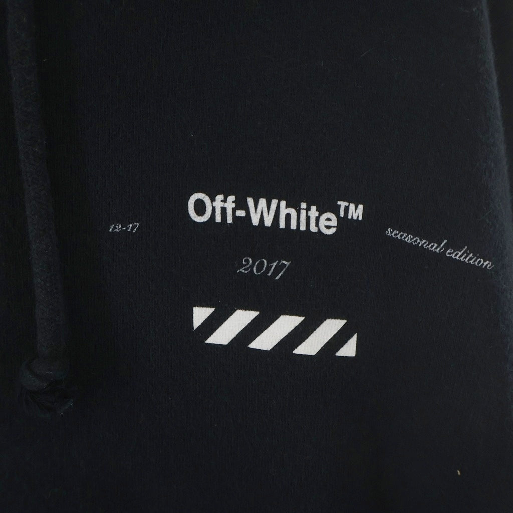 OFF-WHITE(オフホワイト) 18AW ロゴプリント スウェットプルオーバーパーカーブラック OMBB029F18A54002