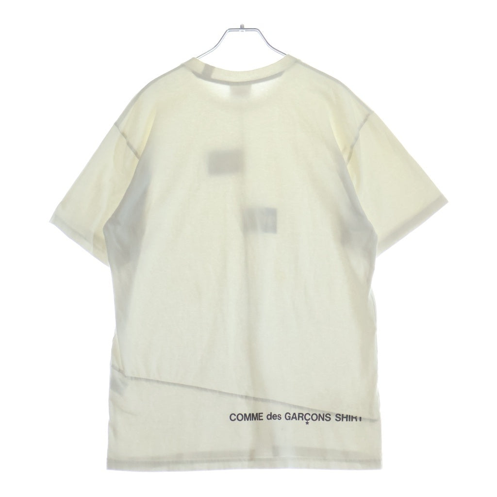 SUPREME(シュプリーム) 18AW ×COMME DES GARCONS SHIRT Split Box Logo Tee コムデギャルソンシャツ スプリットボックスロゴデザイン クルーネック 半袖Tシャツ カットソー ホワイト