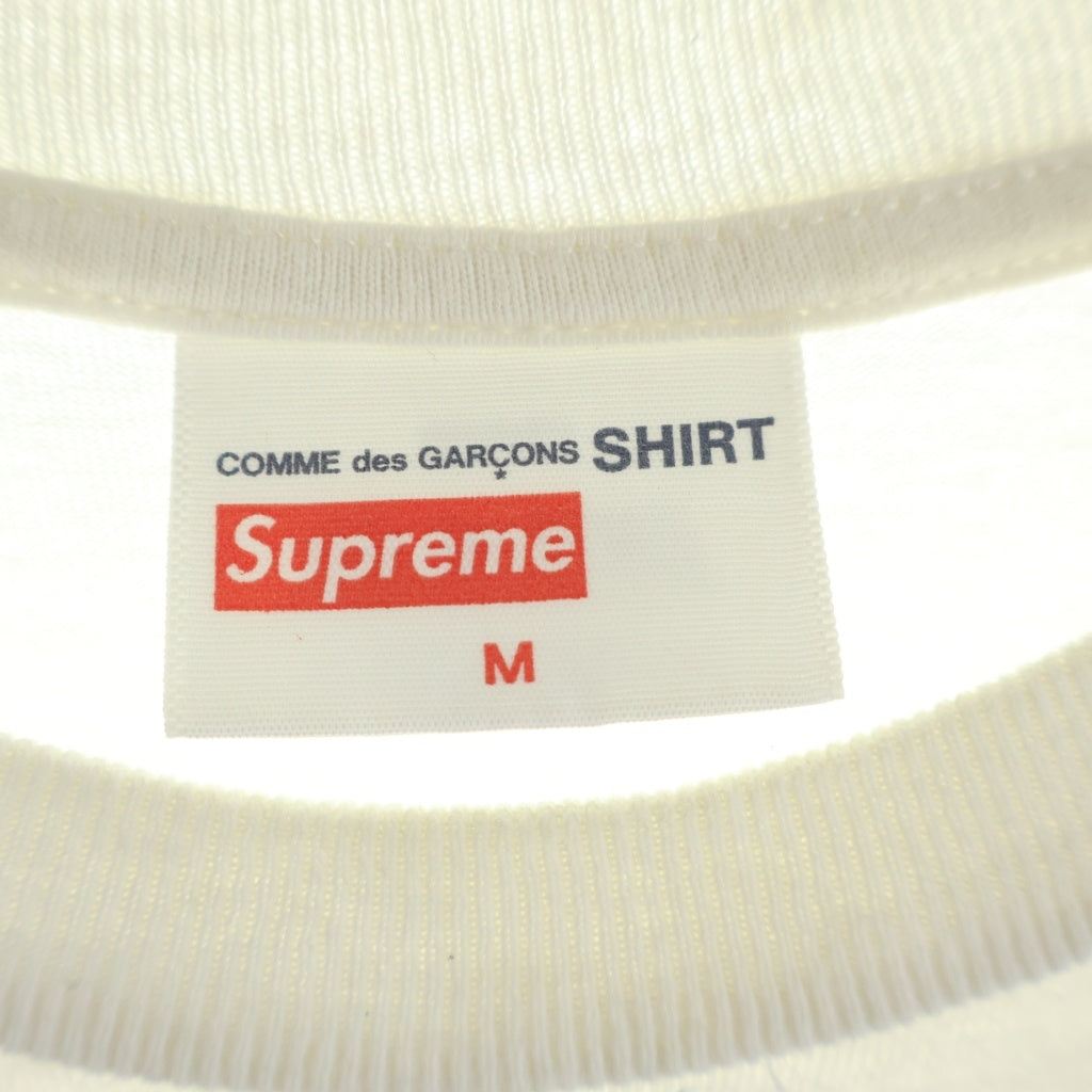 SUPREME(シュプリーム) 18AW ×COMME DES GARCONS SHIRT Split Box Logo Tee コムデギャルソンシャツ スプリットボックスロゴデザイン クルーネック 半袖Tシャツ カットソー ホワイト