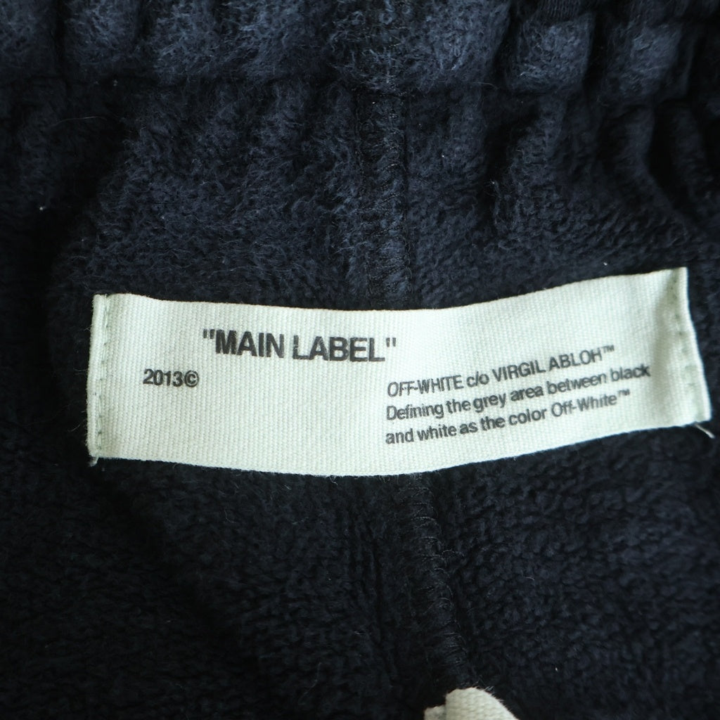 【美品】OFF-WHITE ロゴペイント スウェット ハーフ パンツ グレー S OFF-WHITE(オフホワイト) 17AW ペイントロゴ スウェット ショーツ