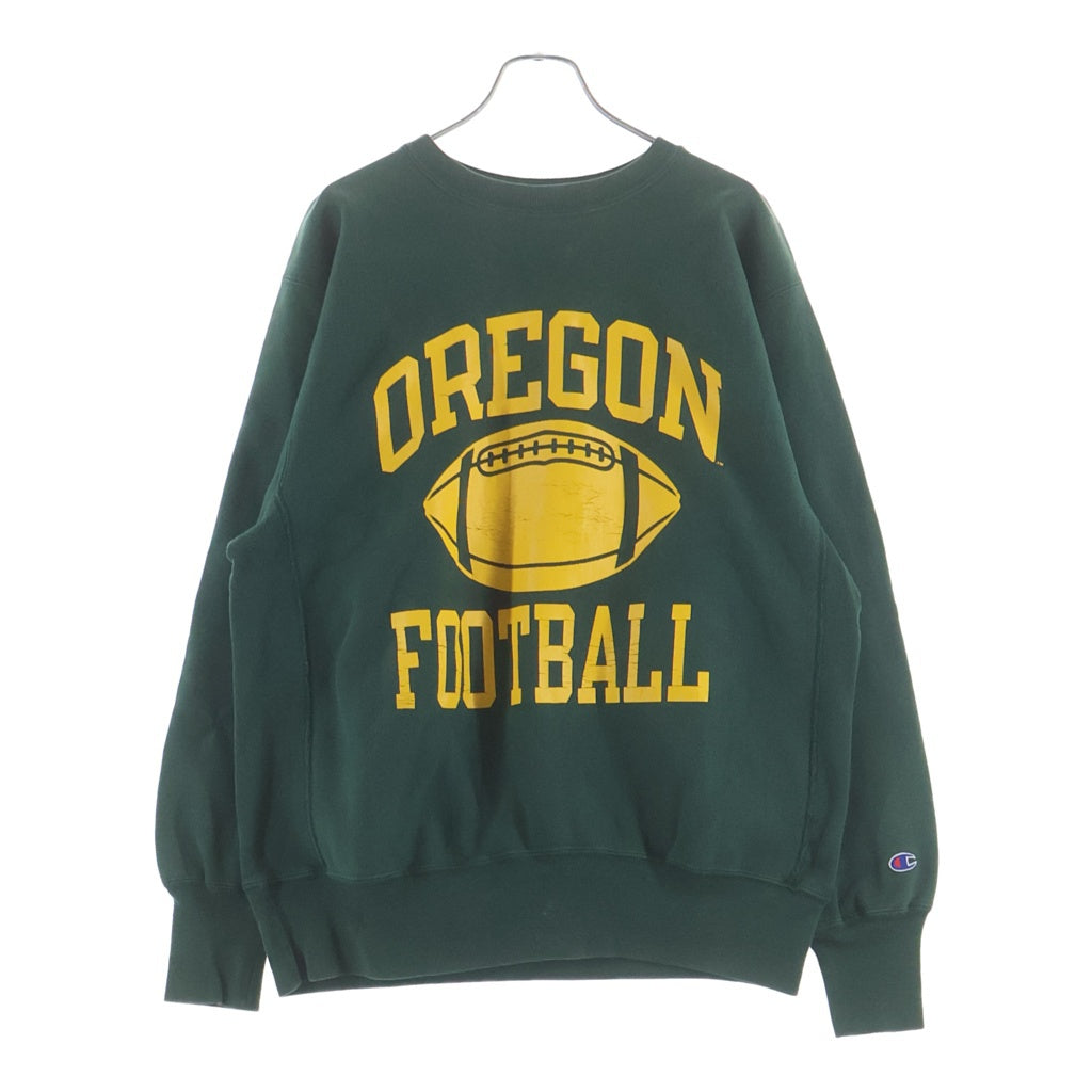 CHAMPION(チャンピオン) 90S VINTAGE REVERSE WEAVE ヴィンテージ リバースウィーブ 刺繍タグ オレゴン大学 クルーネック スウェットトレーナー グリーン
