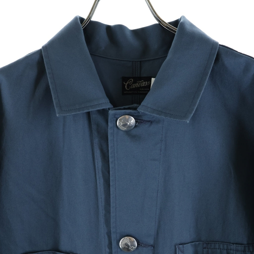 TROPHY CLOTHING(トロフィークロージング) ×CANVAS STEEL BLUE CHORE JACKET キャンバス 14周年記念 マルチポケット チョアジャケット カバーオール ブルー TR-CV501