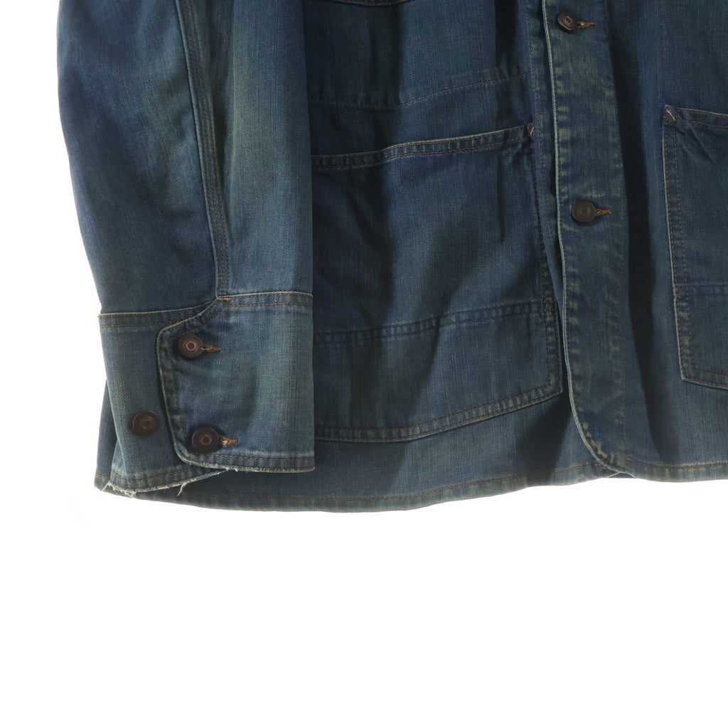 Maison Martin Margiela(メゾンマルタンマルジェラ) 24SS DENIM SPORTS JACKET ヴィンテージ加工 デニムジャケット カバーオール インディゴ S50AM0612