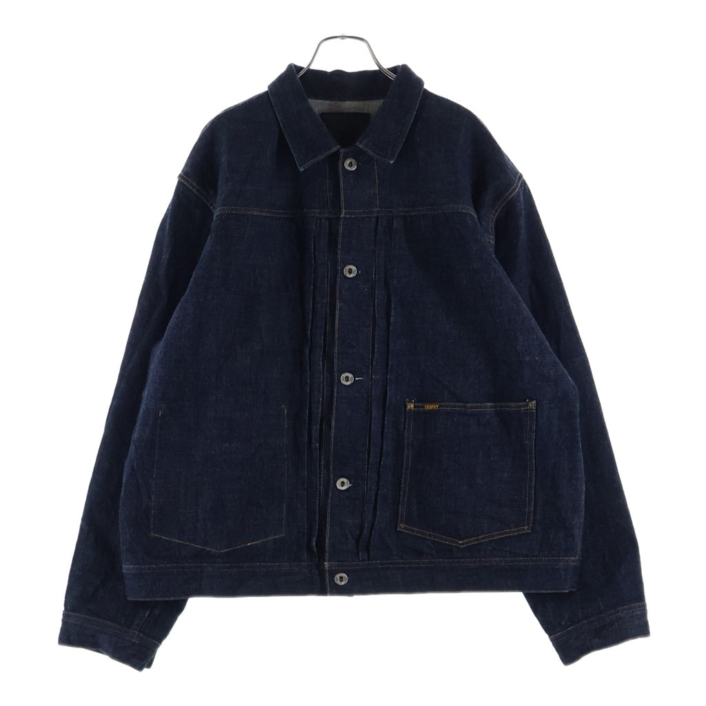 TROPHY CLOTHING(トロフィークロージング) 1ST ダウンポケット 隠しポケット ドーナツボタン デニム トラッカー ジャケット インディゴ