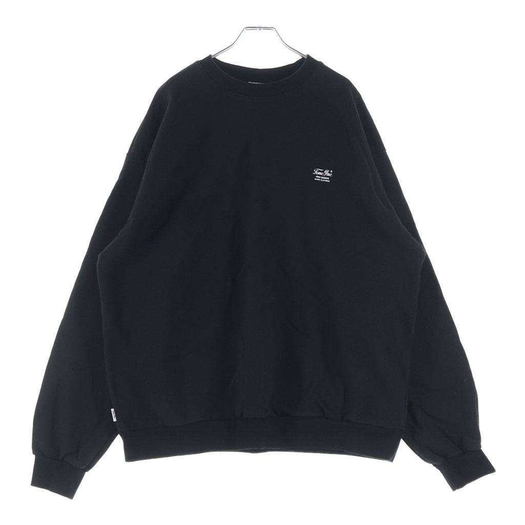 NO BRAND ノーブランド Timc Inc.（東京インディアンズ）ワンポイントロゴ クルーネックスウェット トレーナー ブラック NO BRAND(ノーブランド) Timc Inc.（東京インディアンズ）ワンポイント