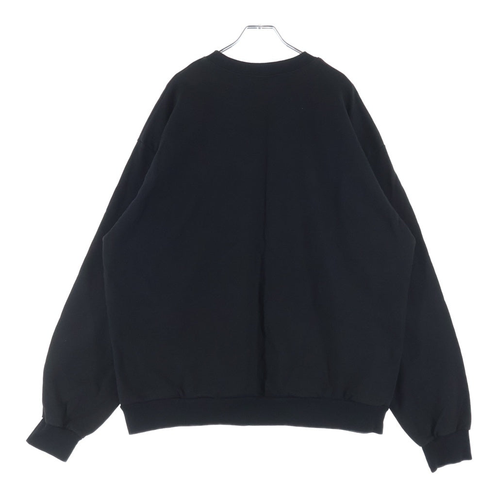 NO BRAND ノーブランド Timc Inc.（東京インディアンズ）ワンポイントロゴ クルーネックスウェット トレーナー ブラック NO BRAND(ノーブランド) Timc Inc.（東京インディアンズ）ワンポイント