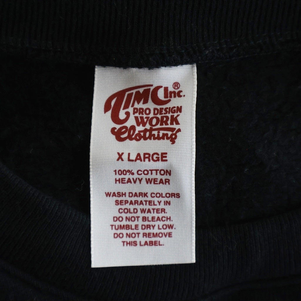 NO BRAND(ノーブランド) Timc Inc.（東京インディアンズ）フロントロゴ コットン クルーネック スウェット トレーナー ブラック