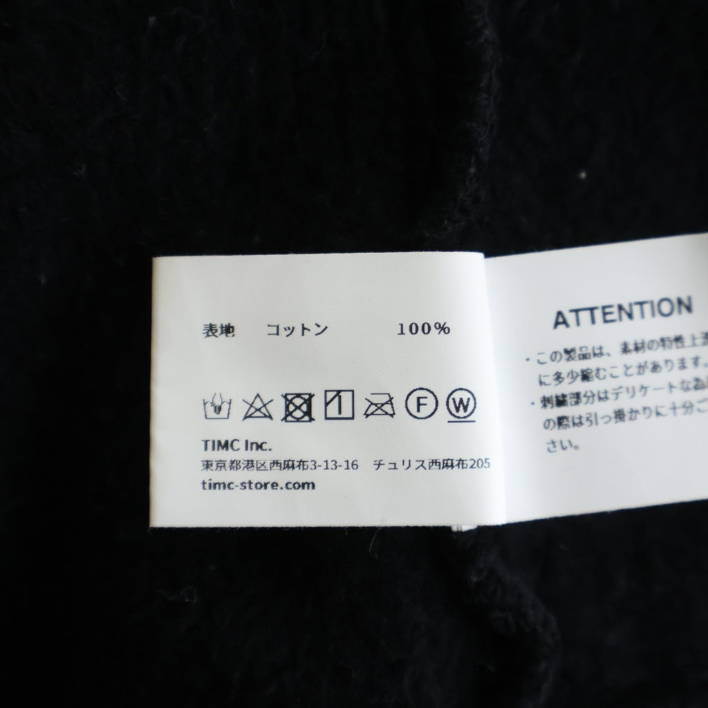 NO BRAND(ノーブランド) Timc Inc.（東京インディアンズ）フロントロゴ コットン クルーネック スウェット トレーナー ブラック