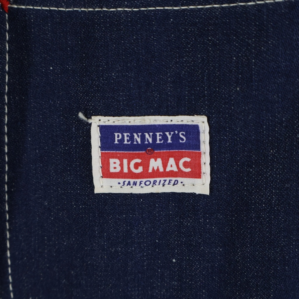 PENNEY'S(ぺニーズ) 50S VINTAGE BIGMAC DENIM COVERALL ヴィンテージ ビッグマック 青赤タグ デニム カバーオール ジャケット インディゴ