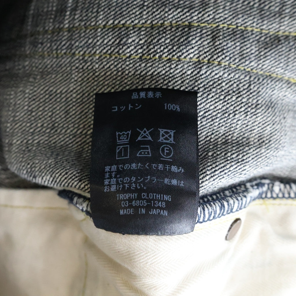 TROPHY CLOTHING(トロフィークロージング) 1605 Standard DirtDenim ボタンフライ ストレート デニムパンツ インディゴ