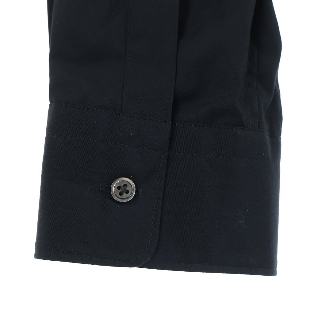 Graphpaper(グラフペーパー) 23AW High Count Regular Collar Round Cut Shirt レギュラーカラー ラウンドカット オーバーサイズ 長袖シャツ ブラック GM233-5032B