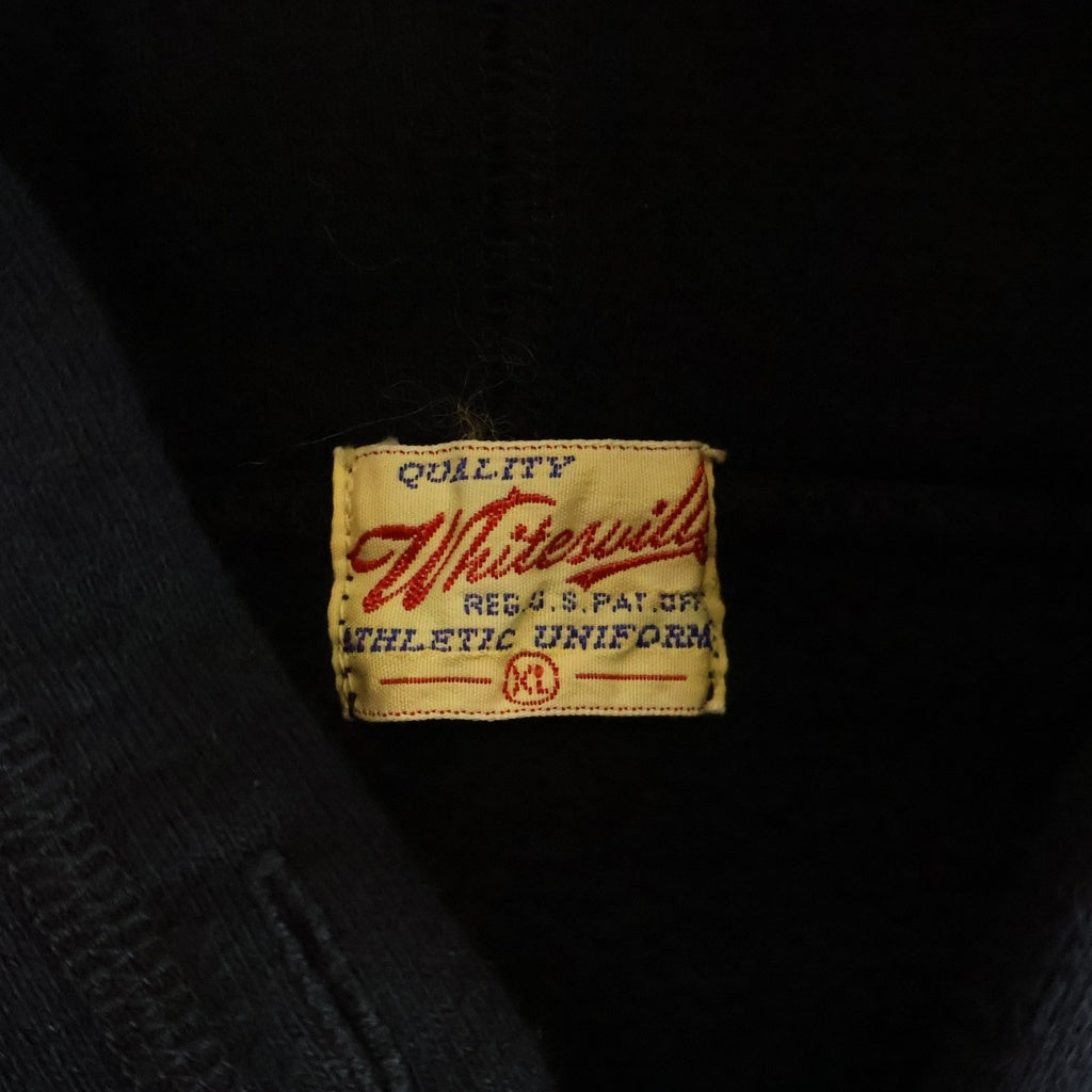Whitesville(ホワイツビル) HEAVY SWEAT HOODED PARKA ヘビーフェイト リブ スウェット プルオーバーパーカー ブラック