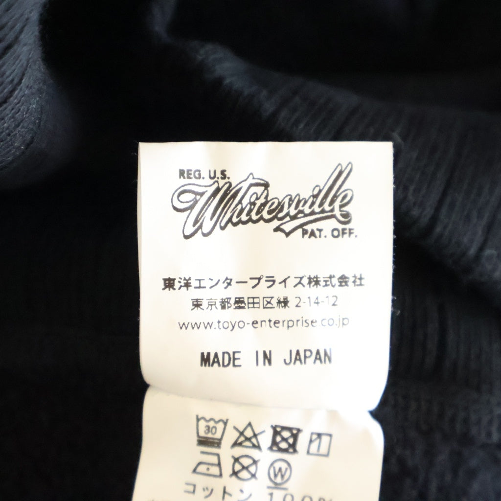 Whitesville(ホワイツビル) HEAVY SWEAT HOODED PARKA ヘビーフェイト リブ スウェット プルオーバーパーカー ブラック