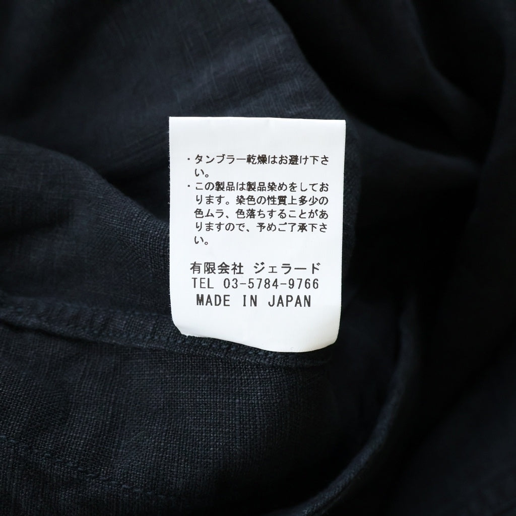 NO BRAND(ノーブランド) The 2 Monkeys（ザツーモンキーズ）French Work Blouse フレンチワーク ブラウス リネン 長袖シャツ ブラック