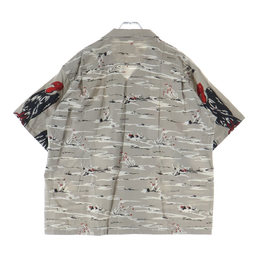 NO BRAND(ノーブランド) STAR OF HOLLYWOOD（スターオブハリウッド）CONDOR COTTON TYPEWRITER OPEN SHIRT コットン タイプライター オープンカラー コットン 半袖シャツ グレー SH39311