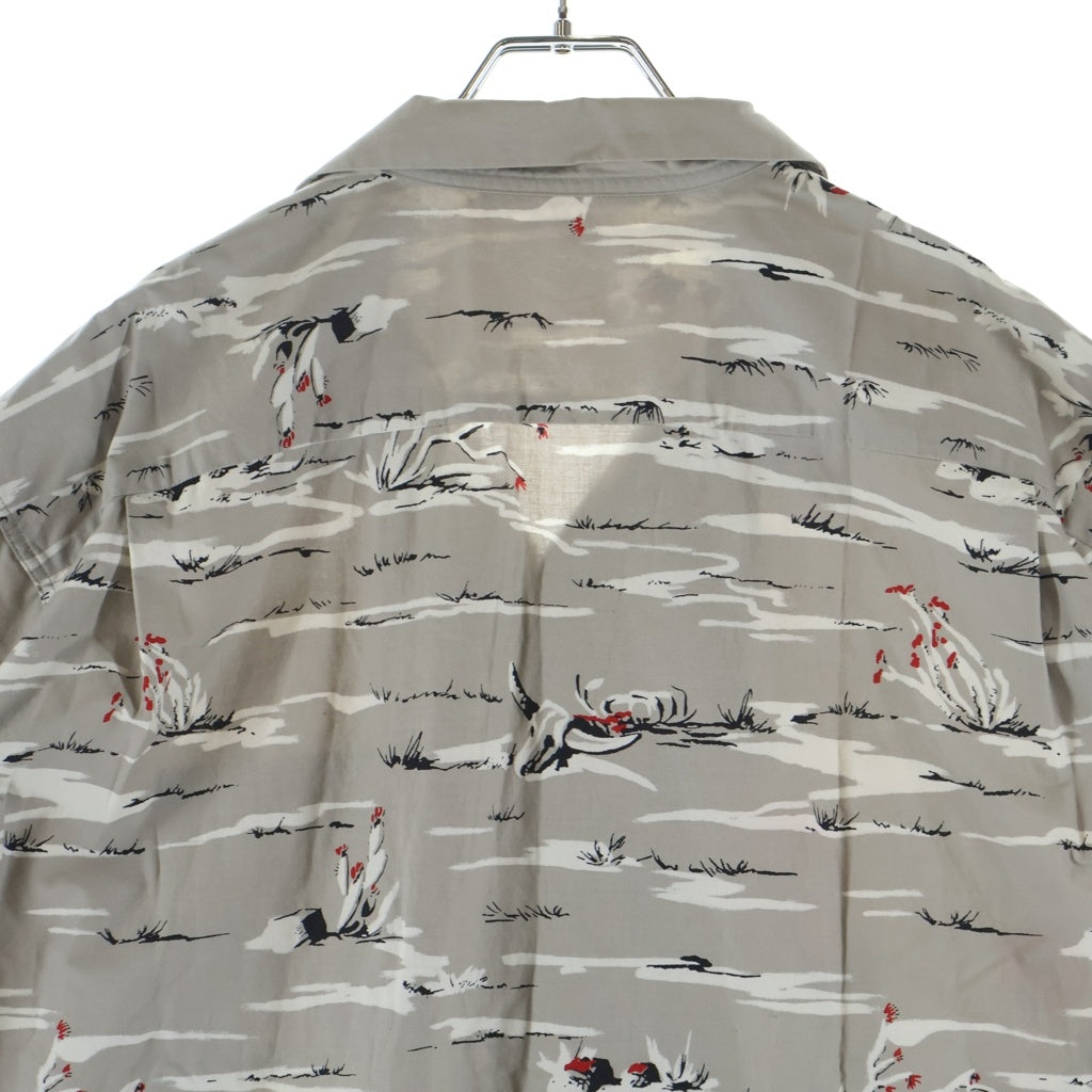 NO BRAND(ノーブランド) STAR OF HOLLYWOOD（スターオブハリウッド）CONDOR COTTON TYPEWRITER OPEN SHIRT コットン タイプライター オープンカラー コットン 半袖シャツ グレー SH39311
