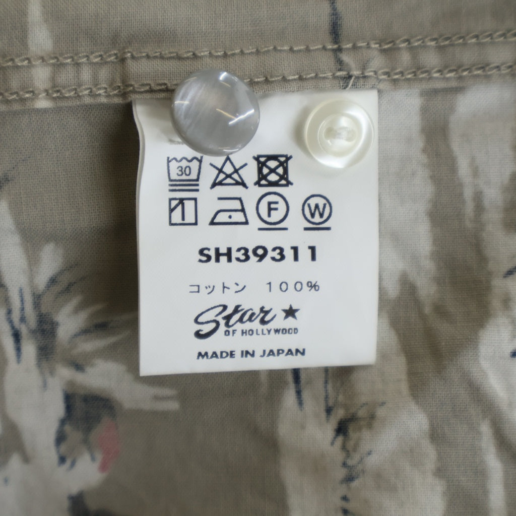 NO BRAND(ノーブランド) STAR OF HOLLYWOOD（スターオブハリウッド）CONDOR COTTON TYPEWRITER OPEN SHIRT コットン タイプライター オープンカラー コットン 半袖シャツ グレー SH39311